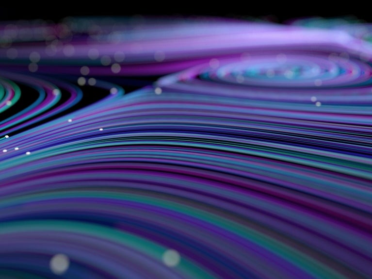 virtual background with purple and teal