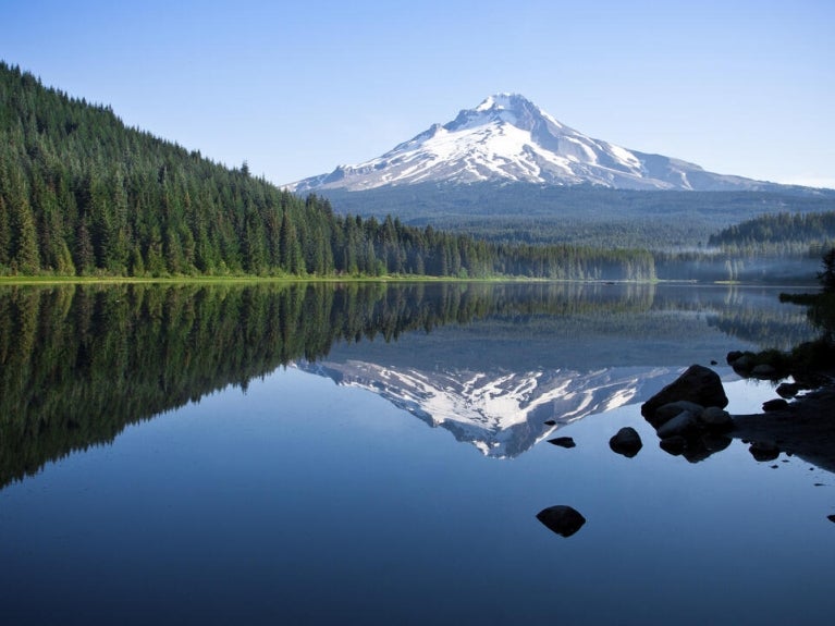 View of mountain and lake