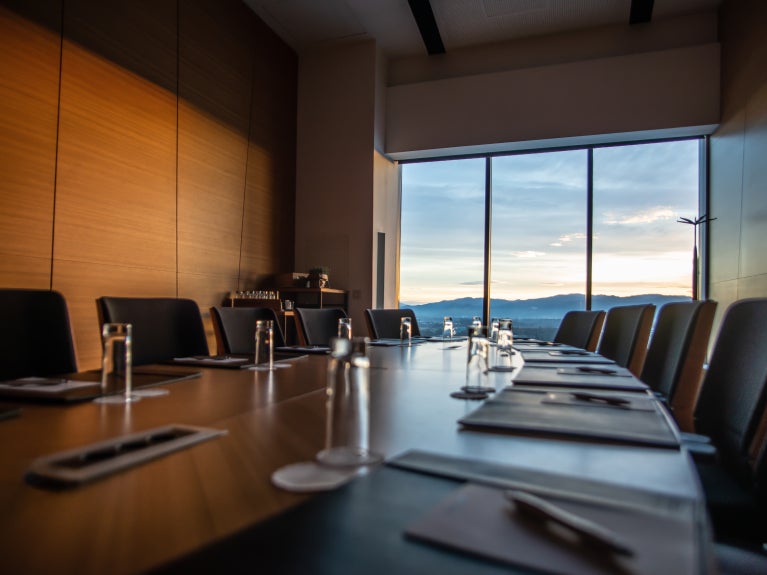 Empty conference table