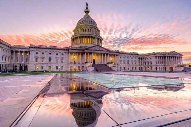 U.S. Capitol at sunset