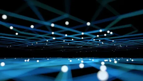 virtual landscape flowing particles