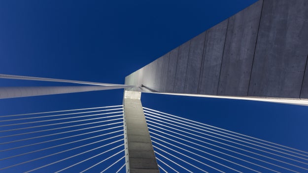 Governance/Risk Management allusion, abstract view of bridge supports