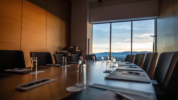 Empty conference table